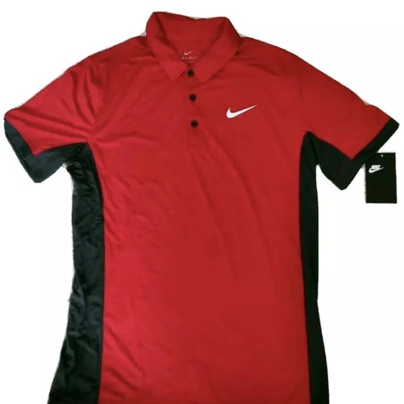 gym red polo shirt